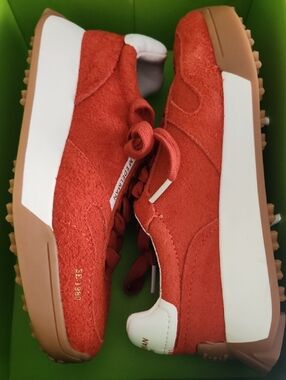 Sam Edelman, Layla Tanho Red Suede Sneakers 6.5